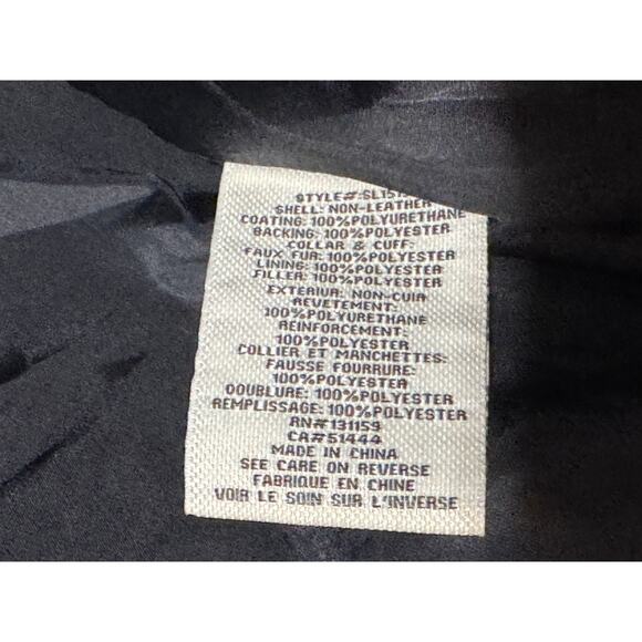 Debby Collection · Small · Faux Leather · Puffer · Sherpa Trim · Black Cream - Picture 5 of 7